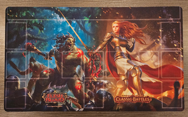 Rhinar vs Dorinthea Classic Battles - Playmat (Flesh and Blood)